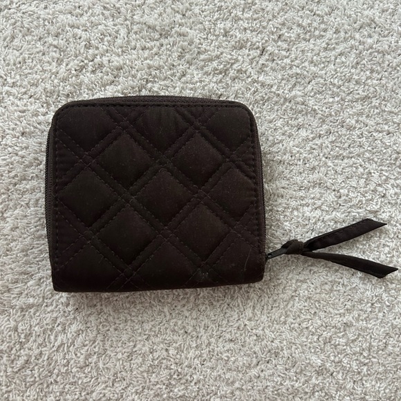 Vera Bradley Brown Quilted Wallet Compact Design - Picture 2 of 4